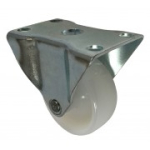 50mm 40Kg White Nylon Fixed Castor on Plate